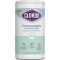 Clorox Free & Clear Compostable All Purpose Cleaning Wipes, White, Tub, Multi Surface; Multipurpose CLO32486CT